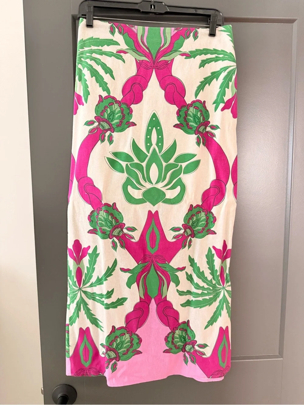 Caroline Constas Floral Print Linen Maxi Skirt Set